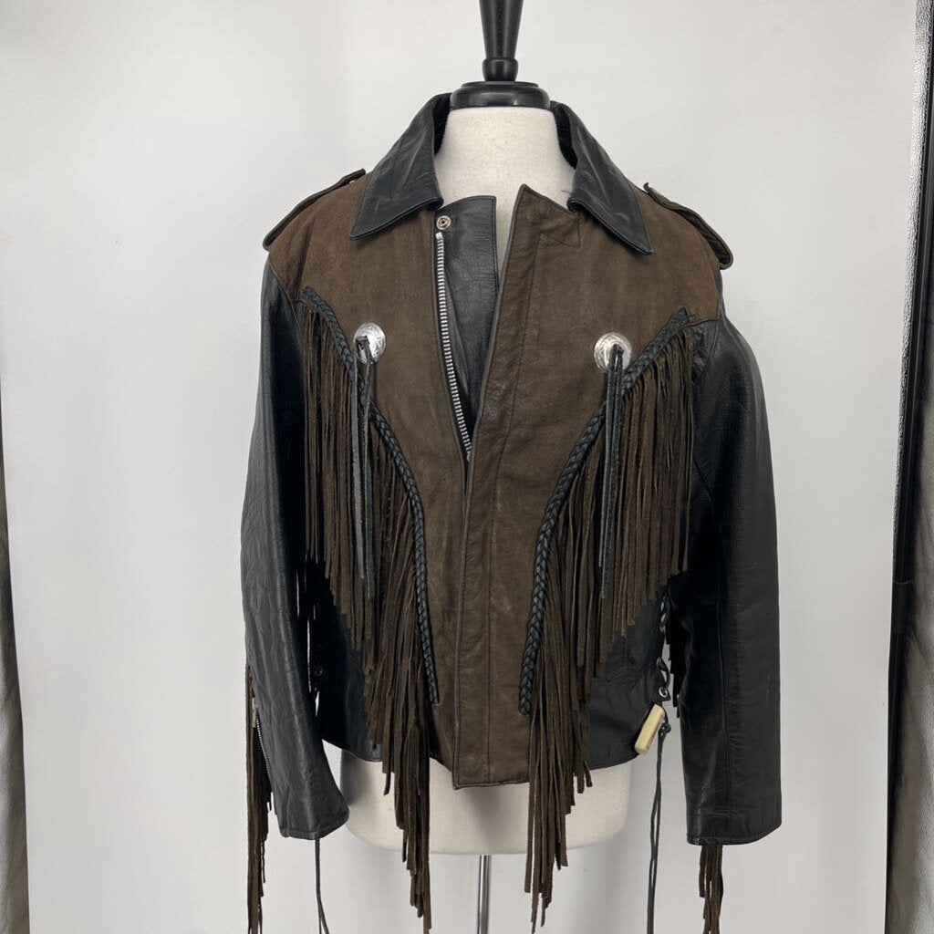 Fringed Leather Moto Jacket