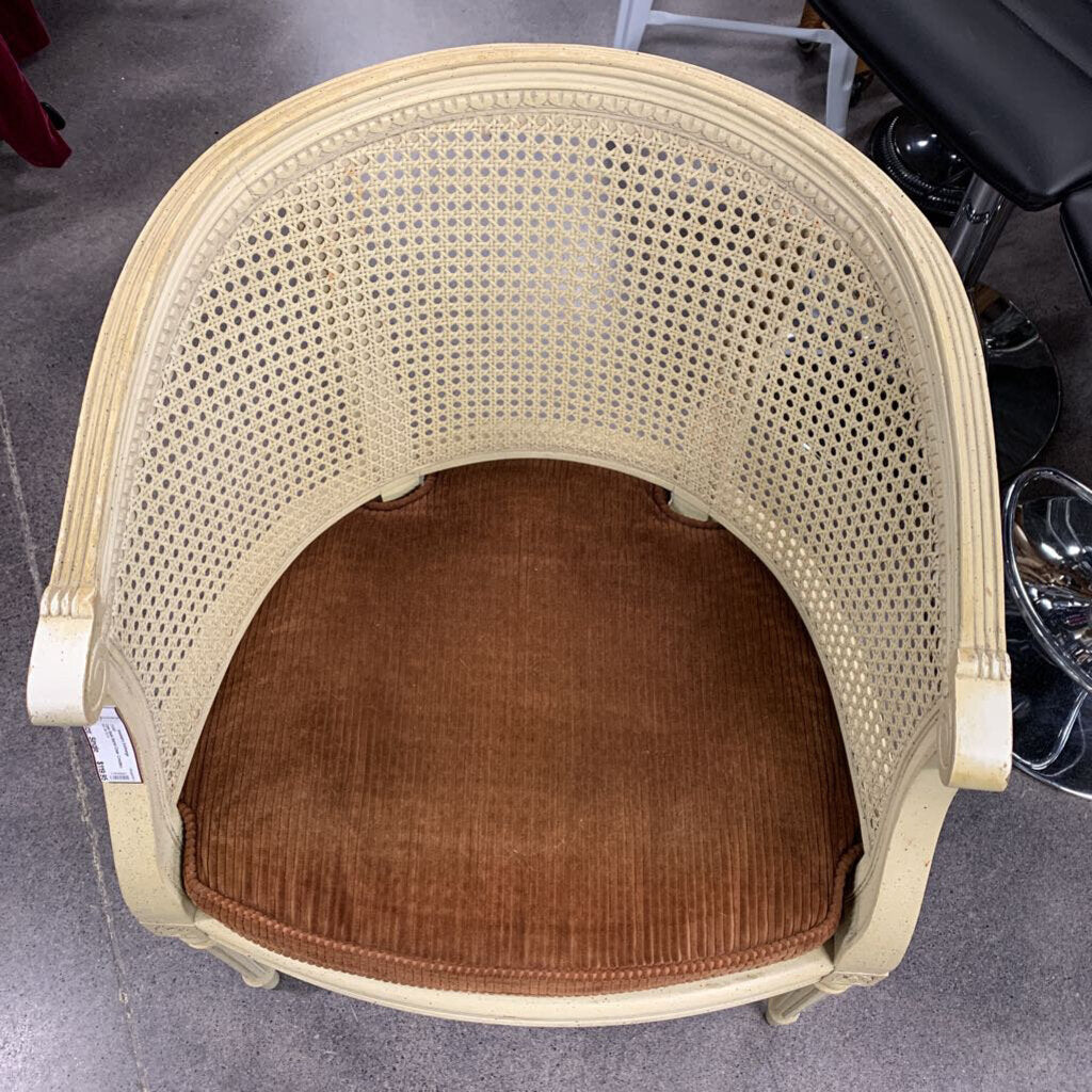 Cane Back Barrel Chair