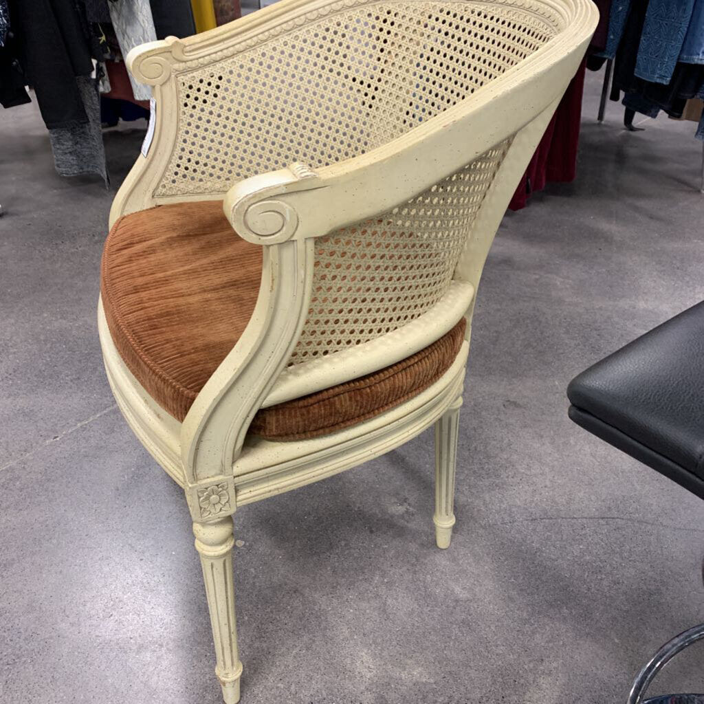 Cane Back Barrel Chair