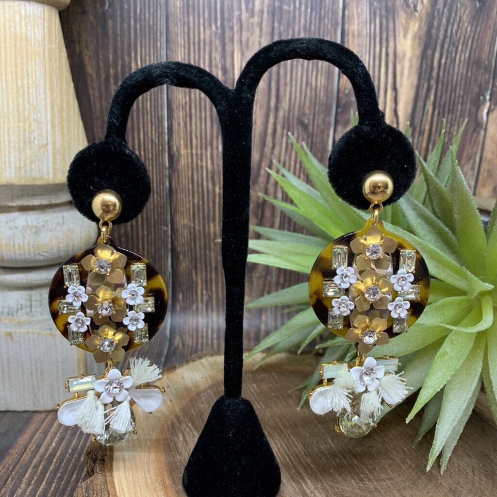 J Crew Deco Floral Statement Earrings