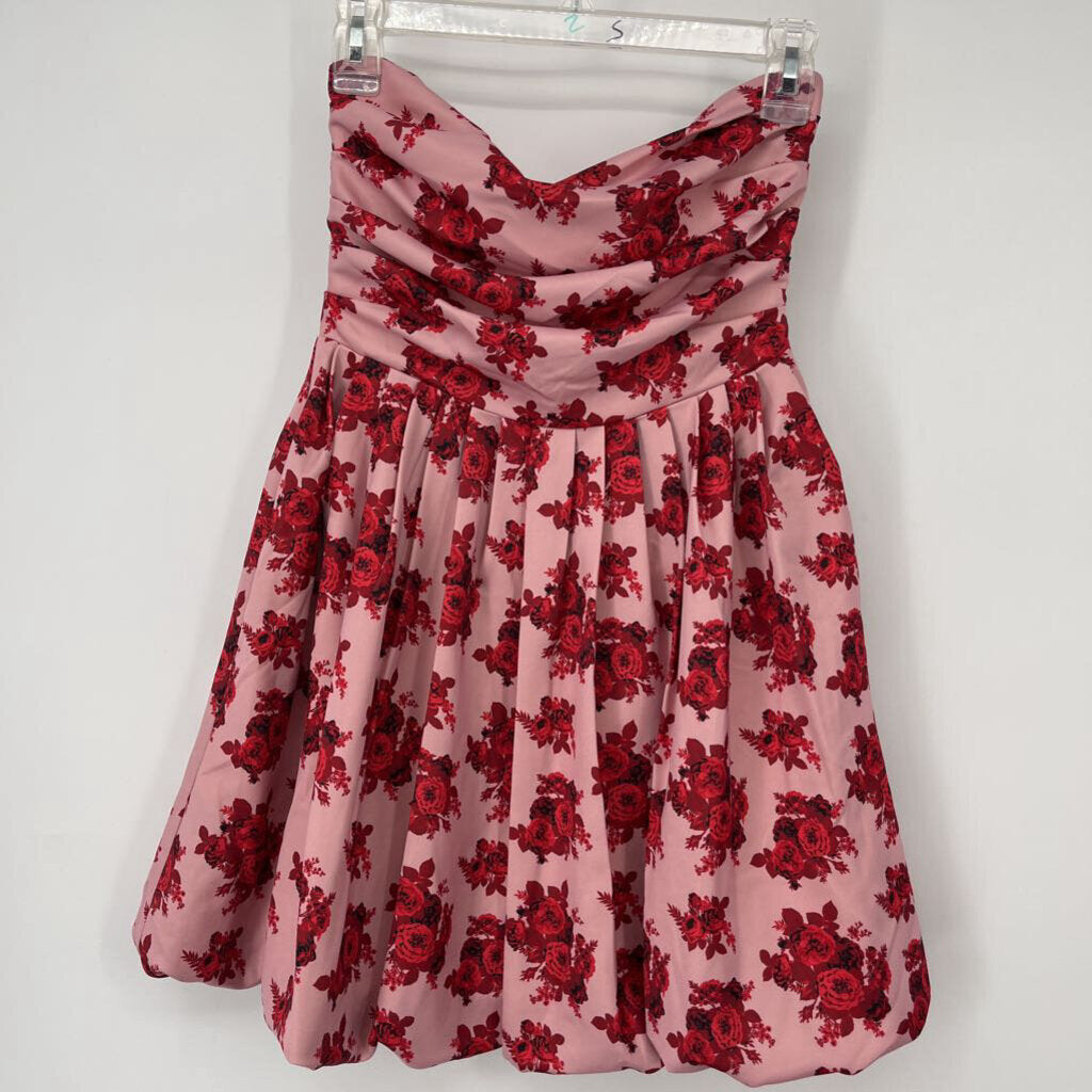 Shabby Chic Strapless Floral Dress