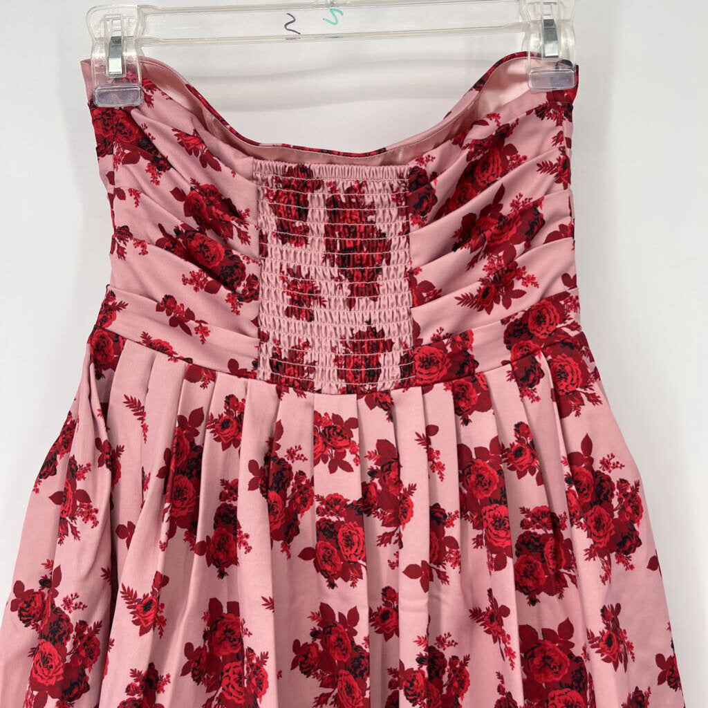 Shabby Chic Strapless Floral Dress