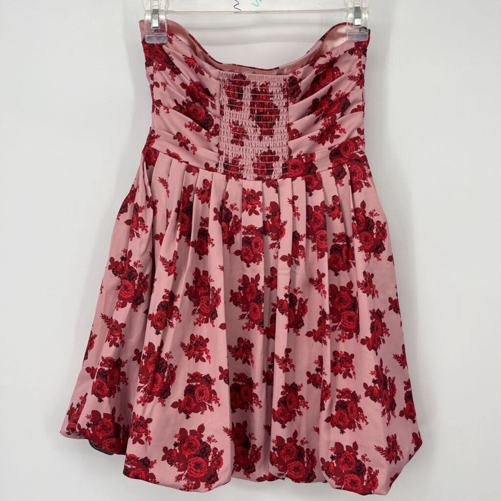 Shabby Chic Strapless Floral Dress