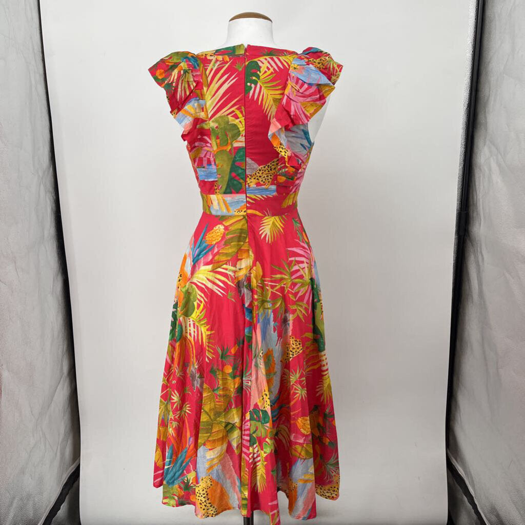 Farm S/s Tropical Print Dress