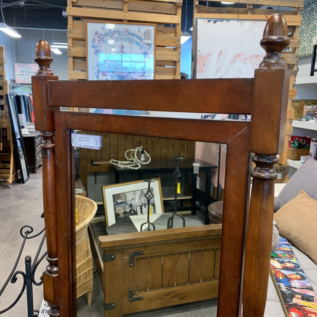 Wooden Mirror Hall Bench