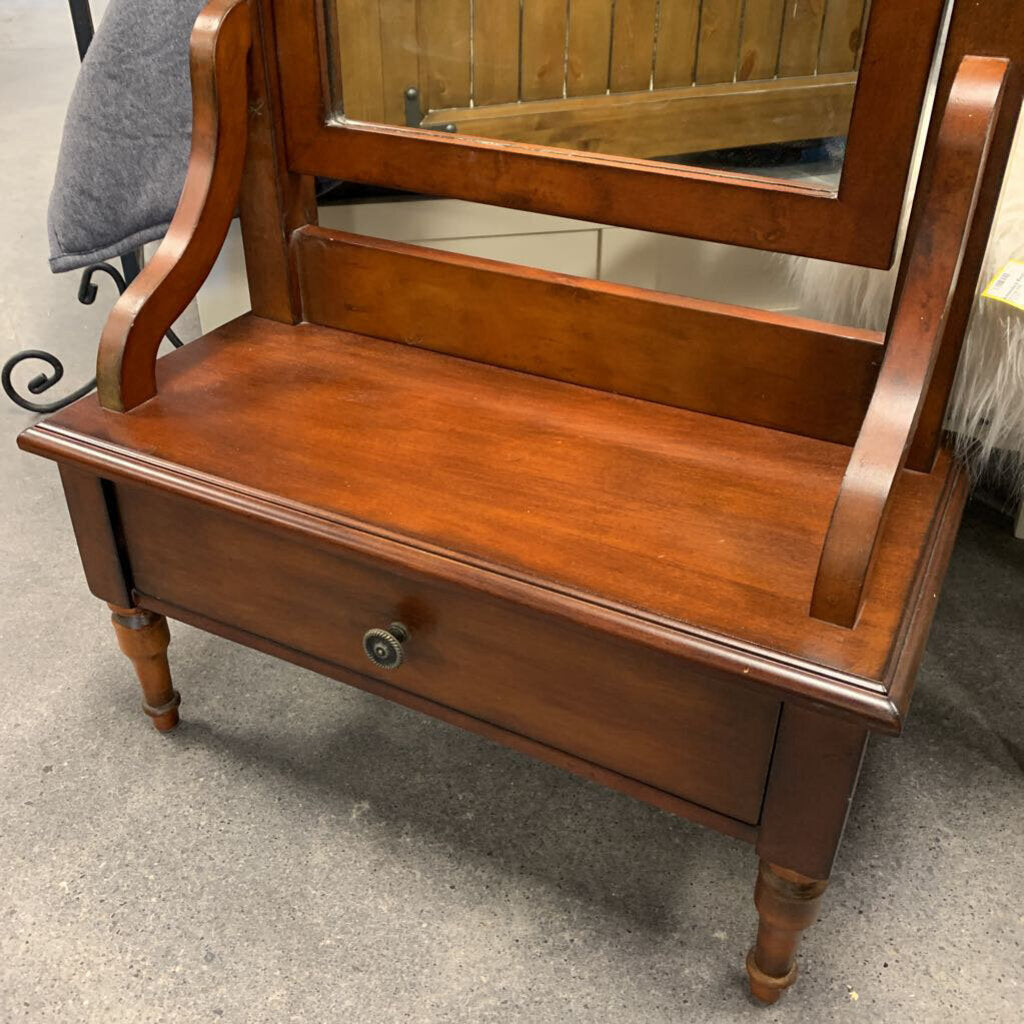 Wooden Mirror Hall Bench