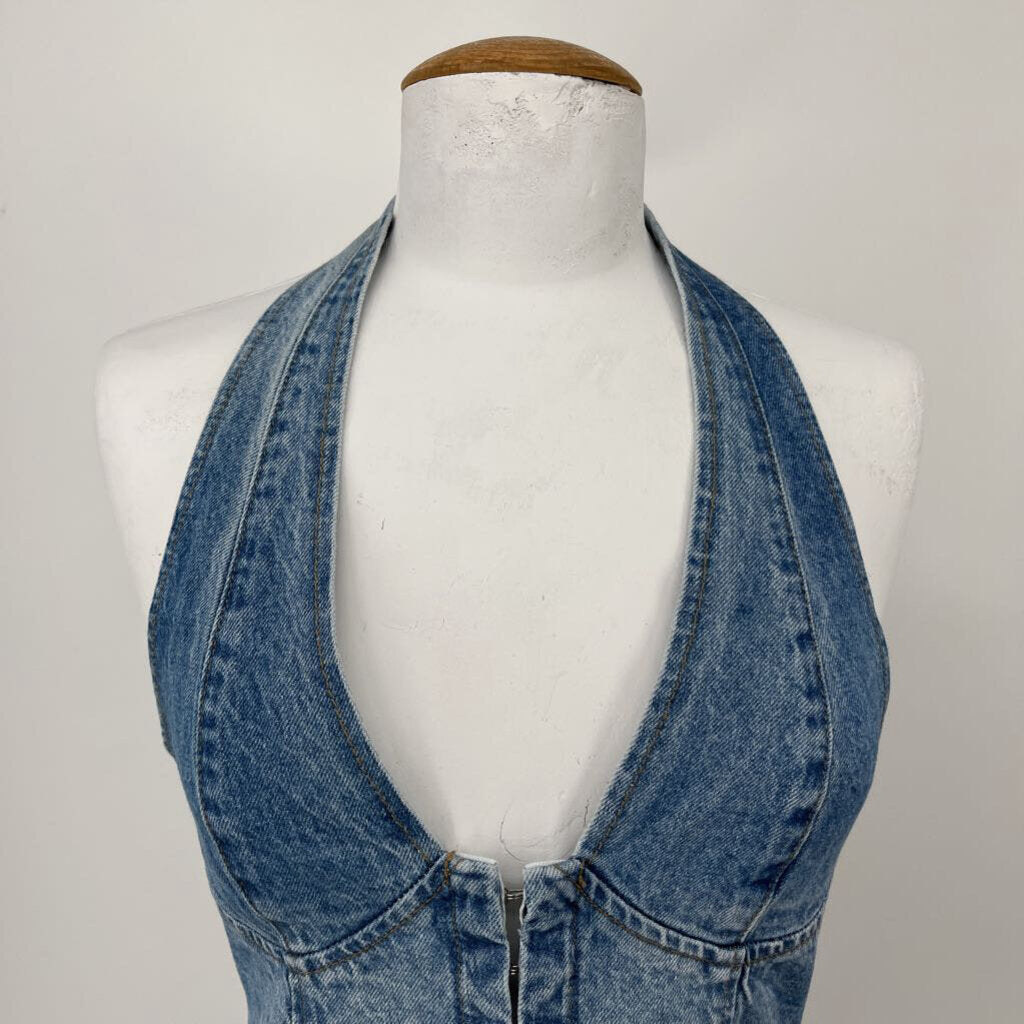 Edikted Denim Halter Tank