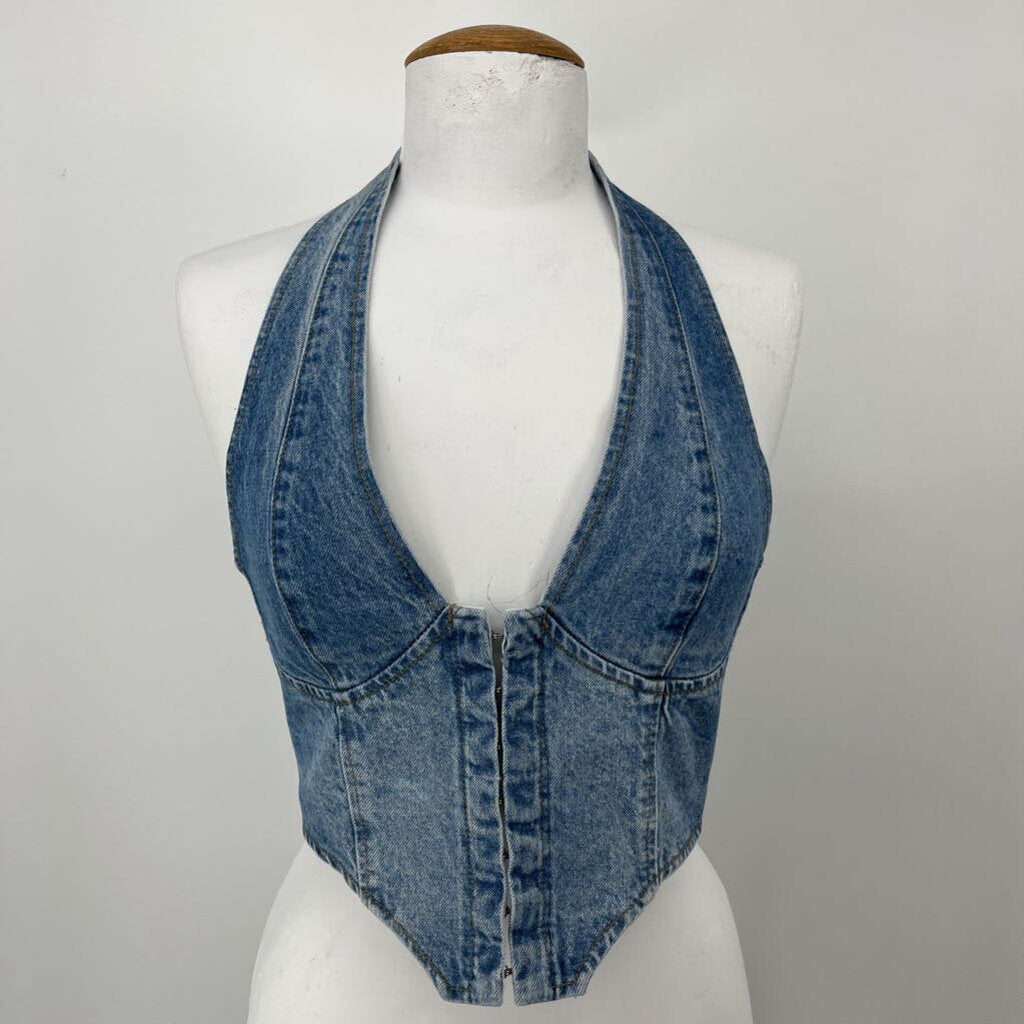 Edikted Denim Halter Tank