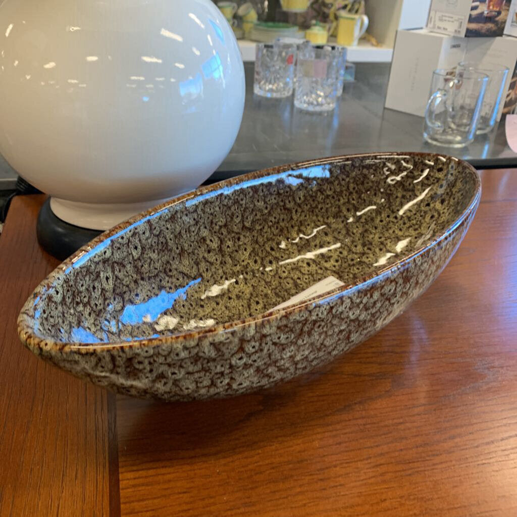 Heavy Oval Decorative Bowl