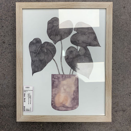 Framed Plant in Pot Print