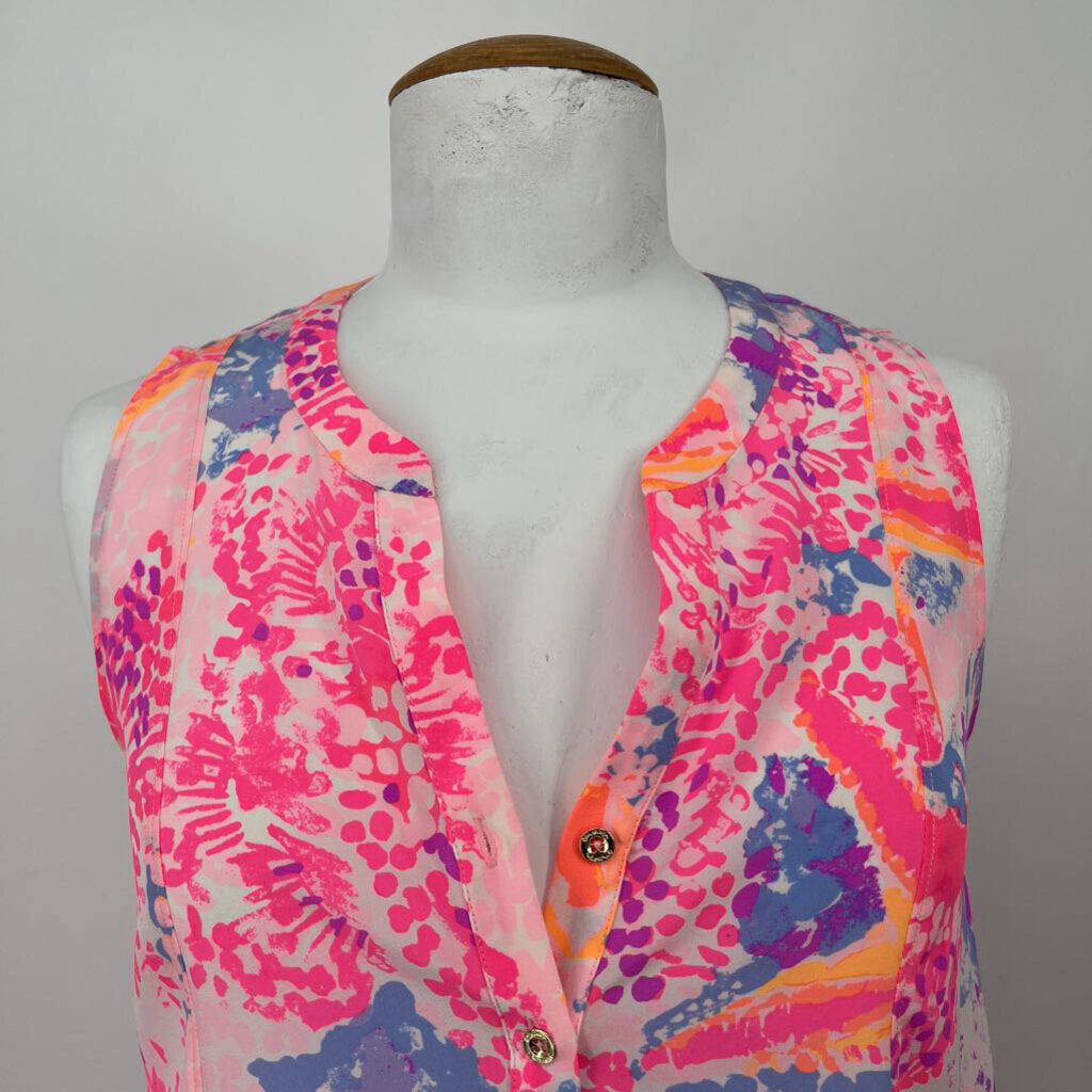 Lilly Pulitzer Sleeveless Silk Shirt