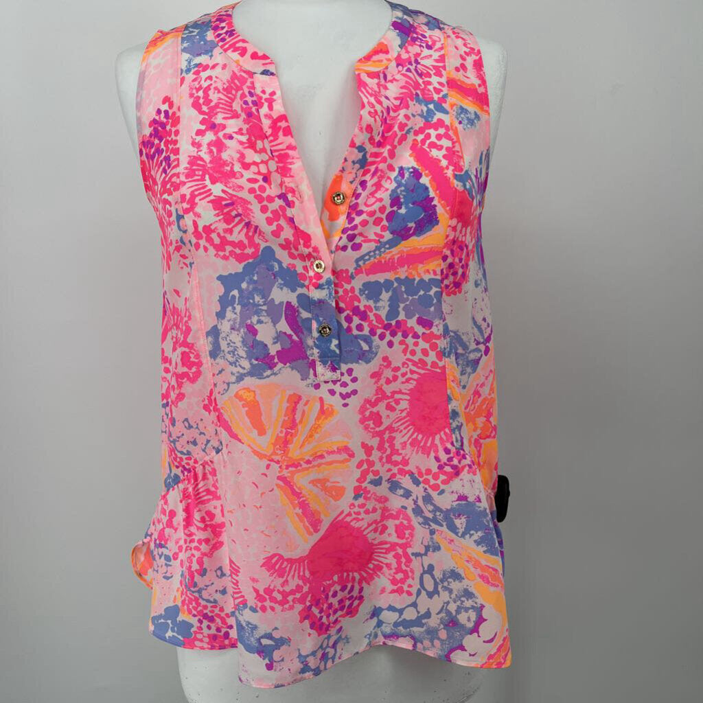 Lilly Pulitzer Sleeveless Silk Shirt