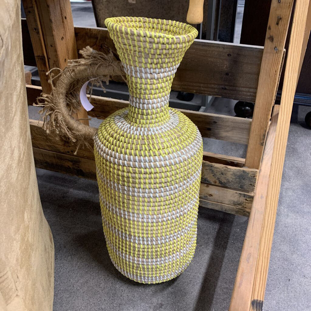 Woven Handled Floor Vase