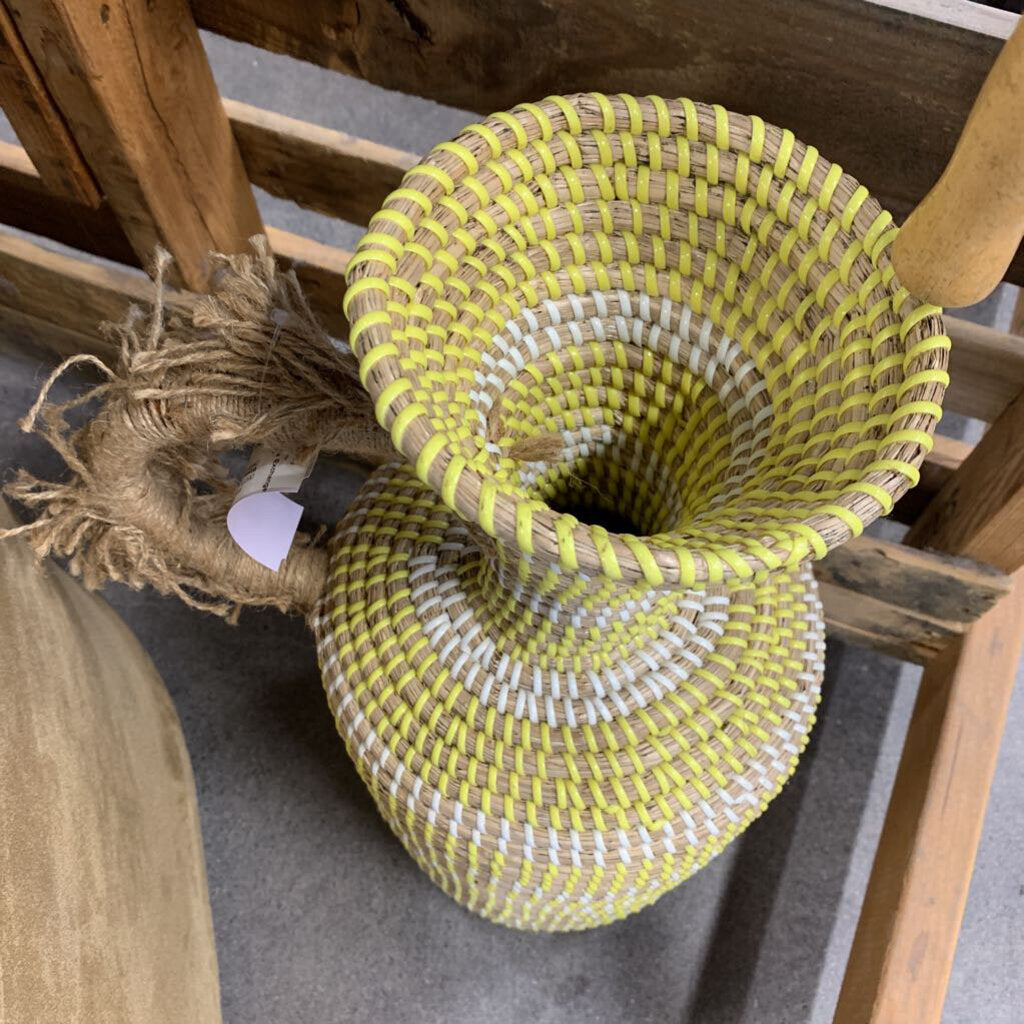 Woven Handled Floor Vase