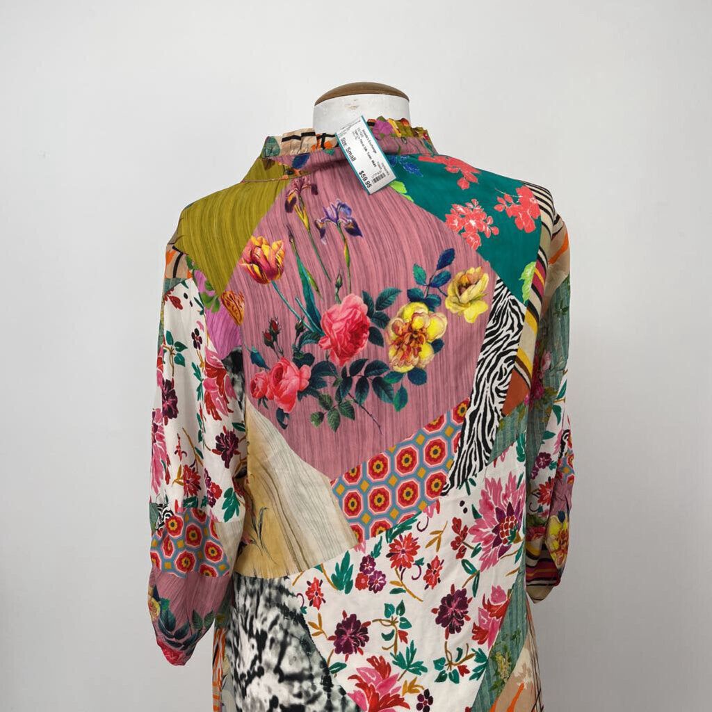 Tolani L/s Floral Silk Tunic