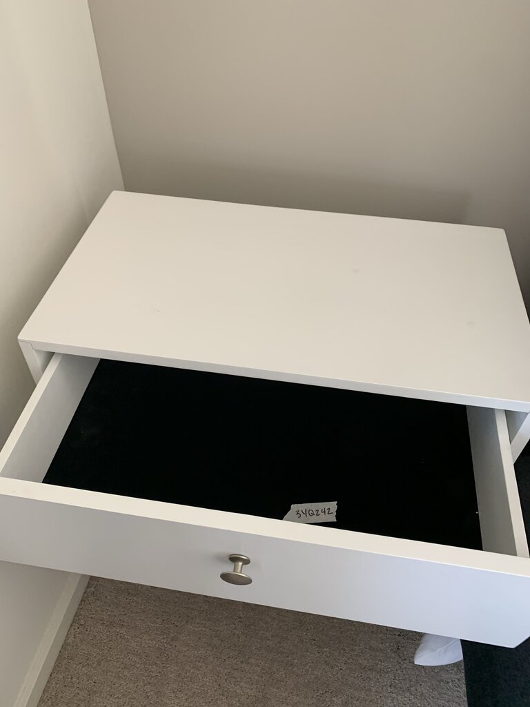 Nightstand with Drawer and Wood Legs AS IS