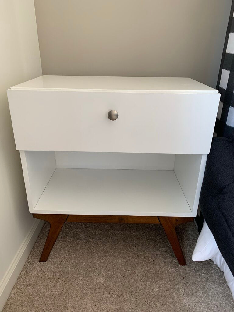 Nightstand with Drawer and Wood Legs AS IS