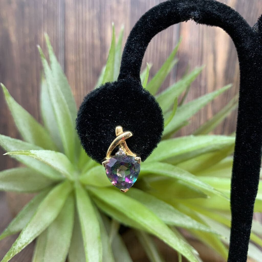 10k YG Gem Earrings
