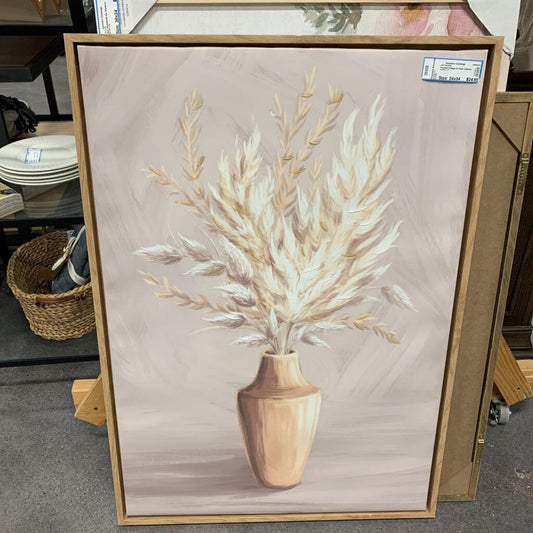 Framed Foliage in Vase Canvas