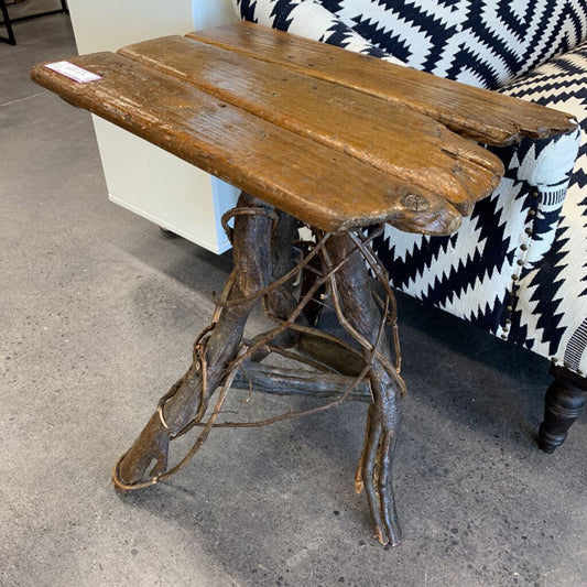 Rustic Wood Branches Side Table