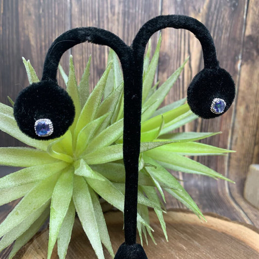 10k Gem and Diamond Stud Earrings