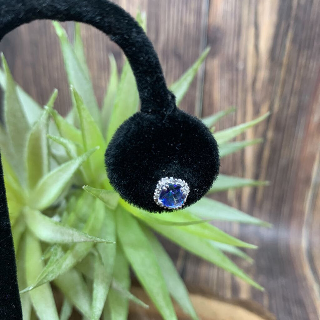 10k Gem and Diamond Stud Earrings