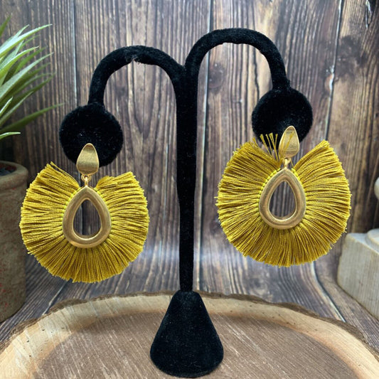 Fringed Teardrop Earrings