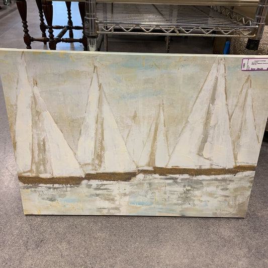Abstract Sailboats Canvas print