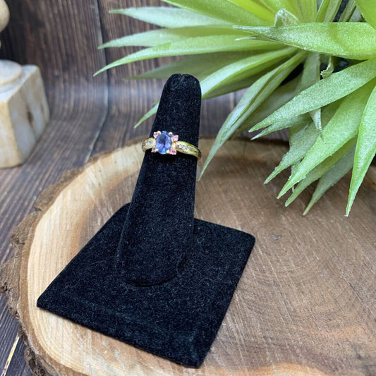 14K Yellow Gold Gemstone & Diamond Ring