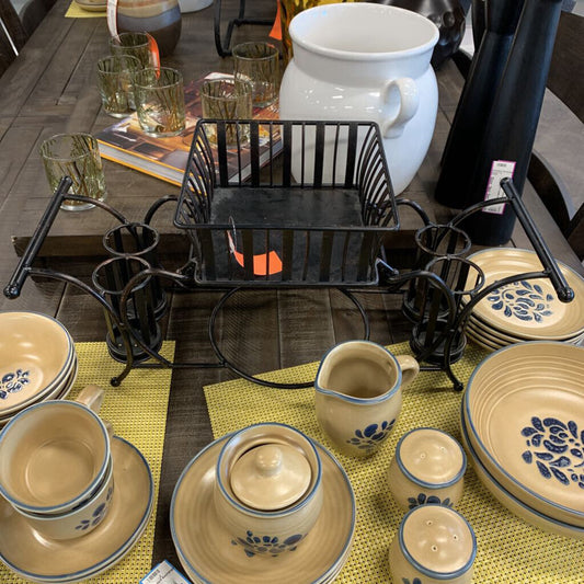 Metal Picnic Utensil Caddy Set