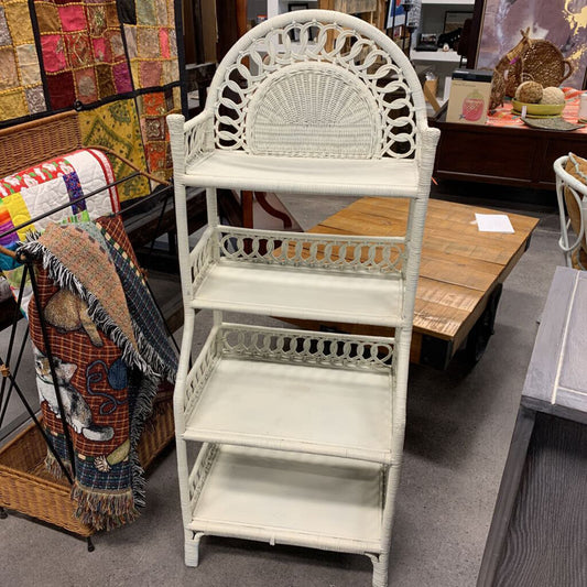 Arched Wicker Shelving Unit