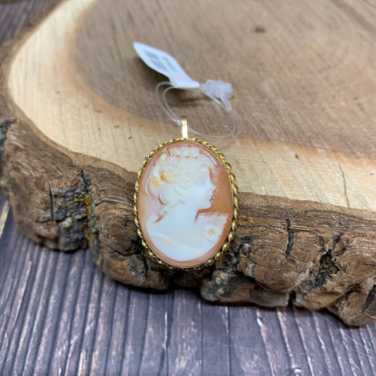 14k YG Cameo Brooch