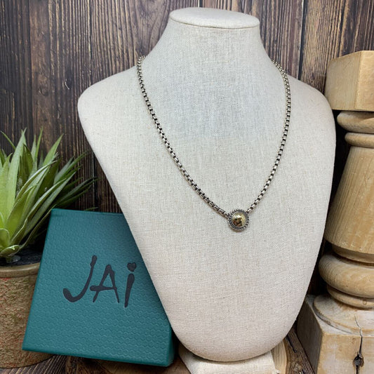 JAI Sterling and 14k YG Necklace