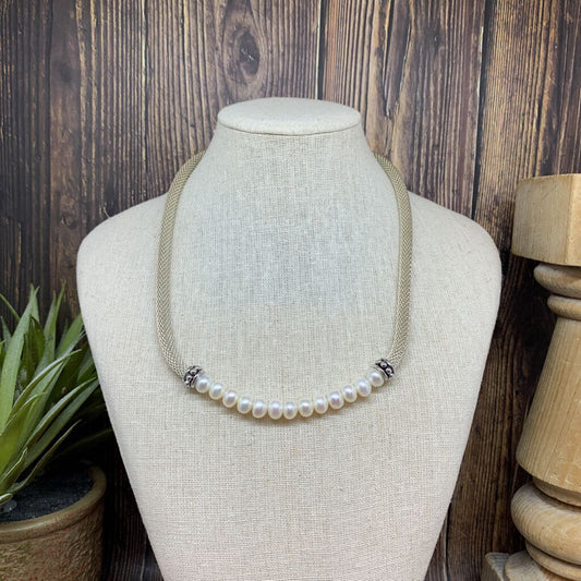 Honora Sterling and Pearl Necklace