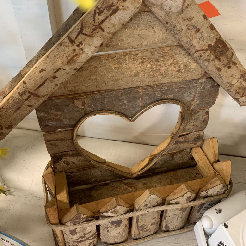 Wood House Hanging Planter