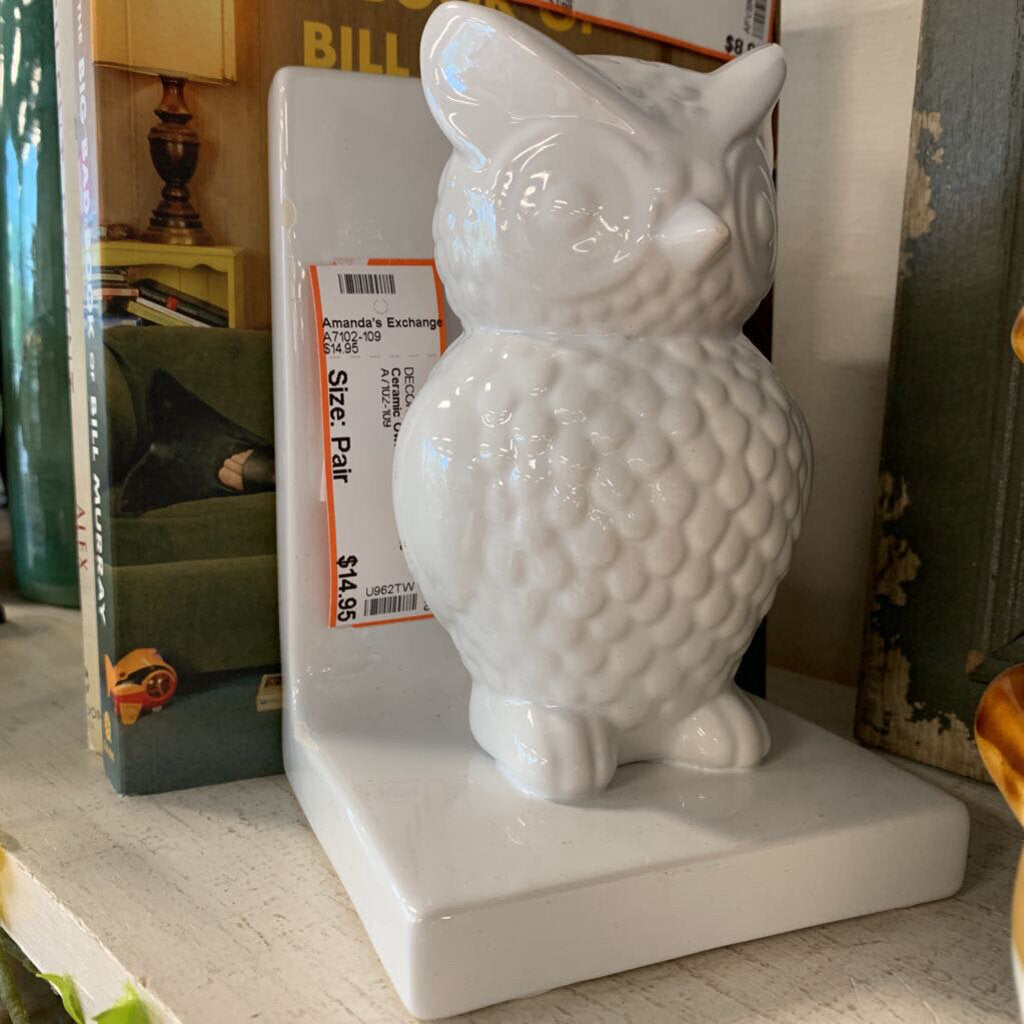 Ceramic Owl Bookends
