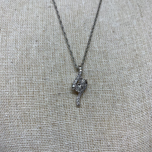 14k WG & Sterling Diamond Necklace
