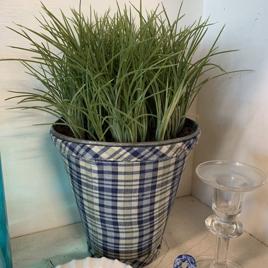 Greenery in Plaid Pot