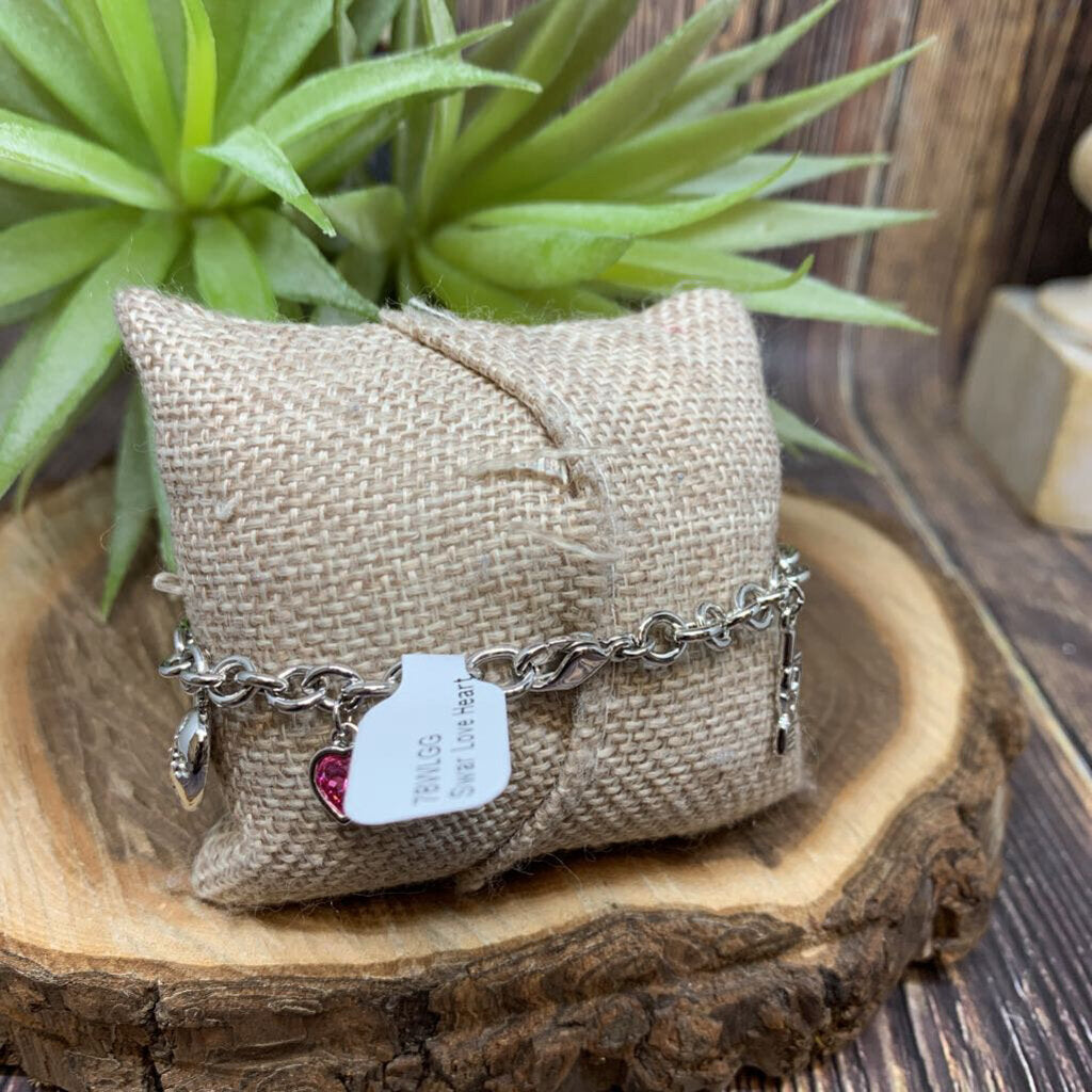Swar Love Heart Charm Brclt