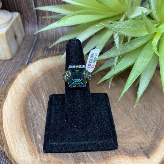 Sorelli Square Crystal Cocktail Ring