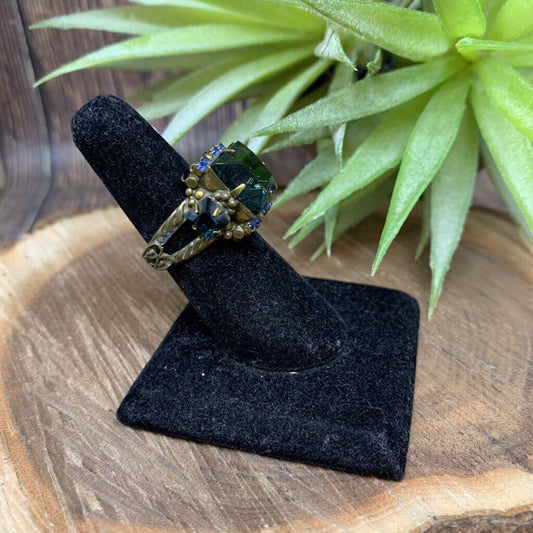 Sorelli Square Crystal Cocktail Ring