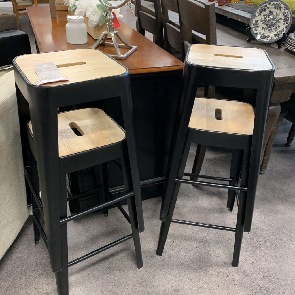 Moe's Metal & Wood Stool Set
