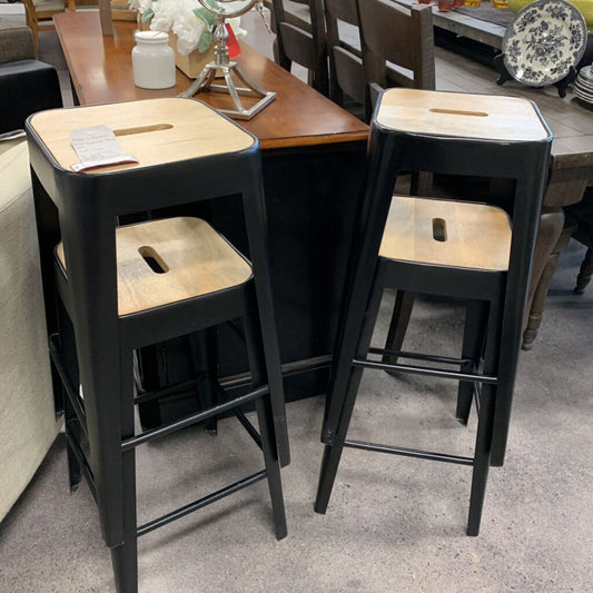 Moe's Metal & Wood Stool Set