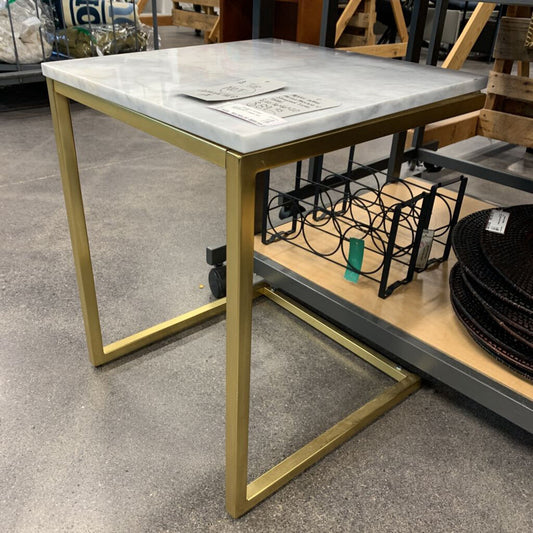 Metal/Marble U Shaped Side Table