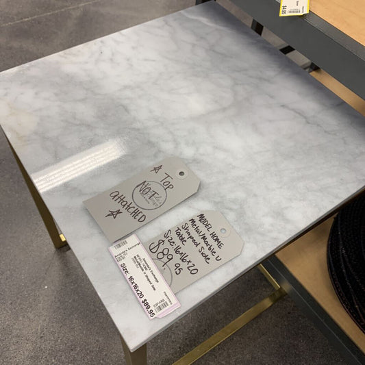 Metal/Marble U Shaped Side Table