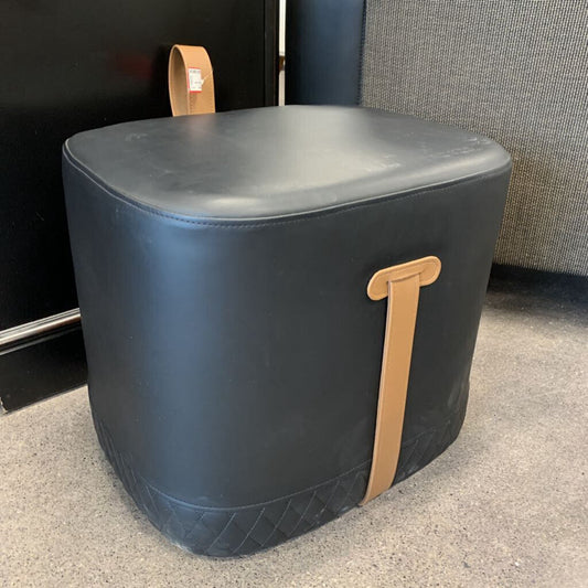 Faux Leather Ottoman w Handle