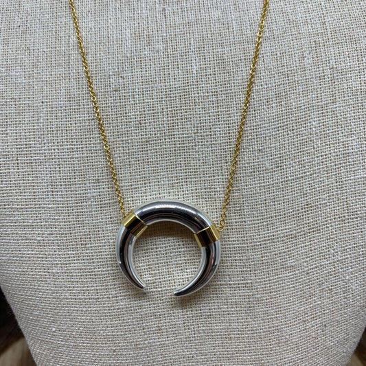 Stella & Dot Mixed Metal Crescent Necklace