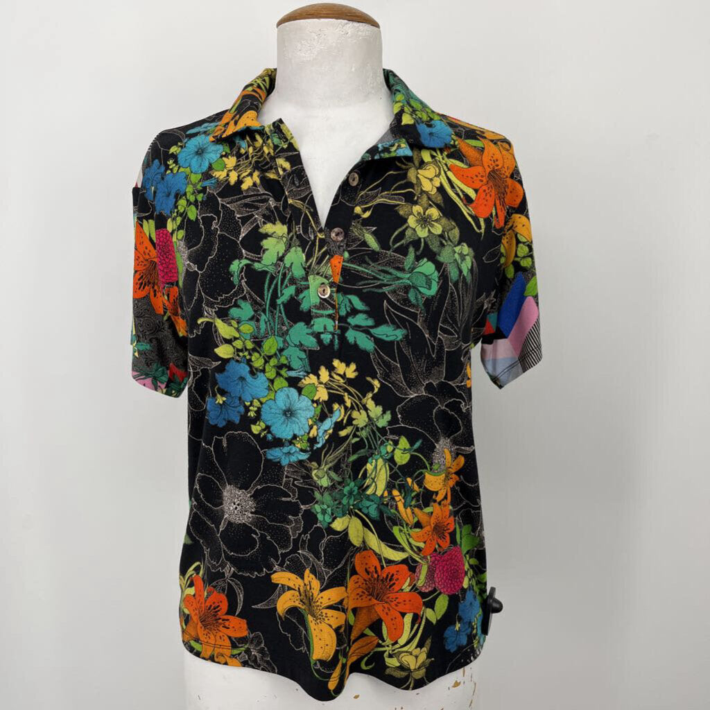 Johnny Was Floral S/s Polo