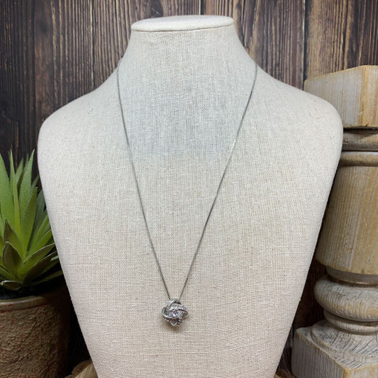 Sterling CZ Knot Necklace