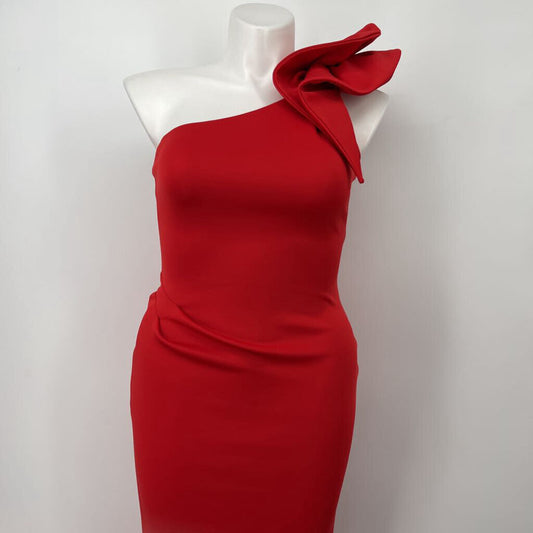 Betsey & Adam One Shoulder Dress